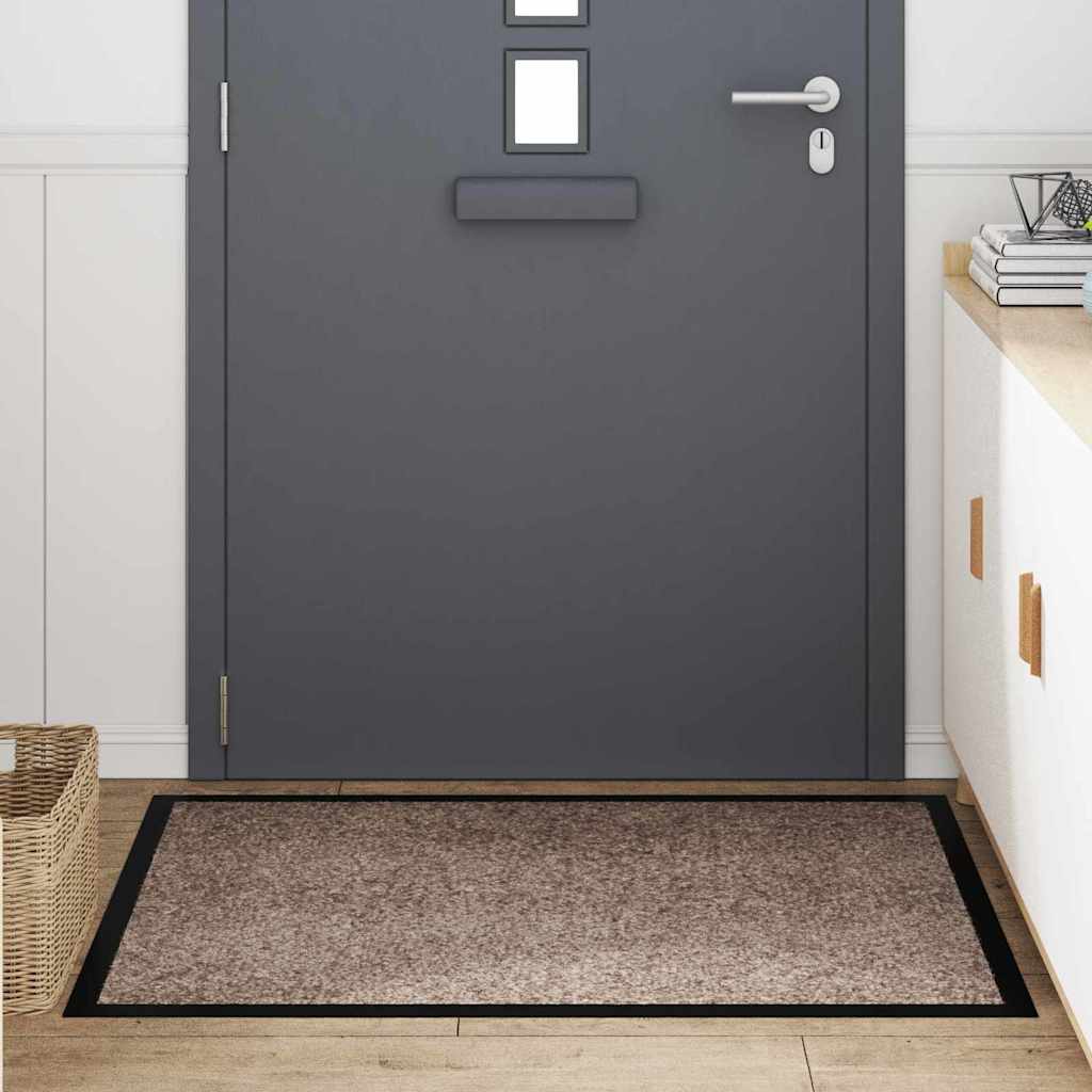 Door Mat Beige 120 x 80 x 1.2 cm Teddy Fabric