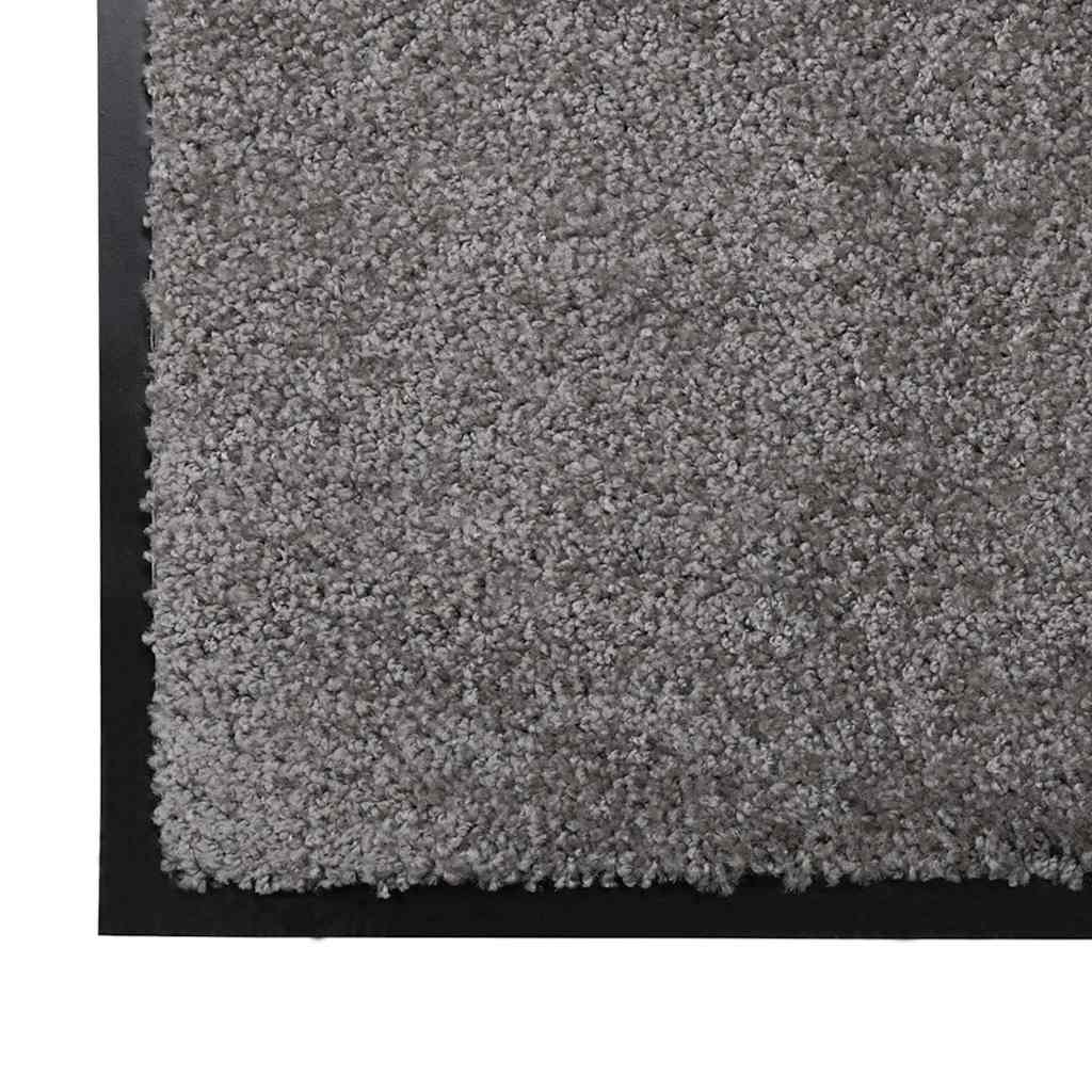 Door Mat Light Grey 80 x 60 x 1.2 cm Teddy Fabric