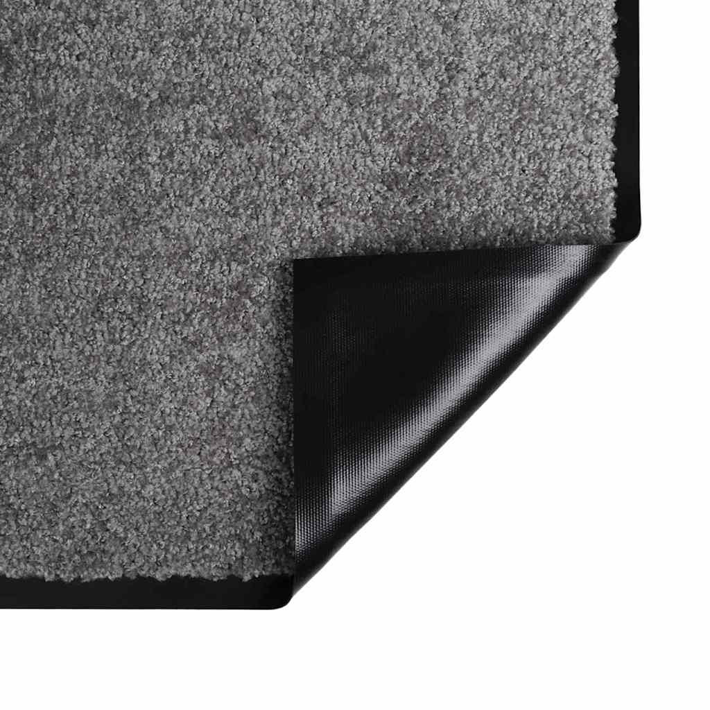 Door Mat Light Grey 80 x 60 x 1.2 cm Teddy Fabric