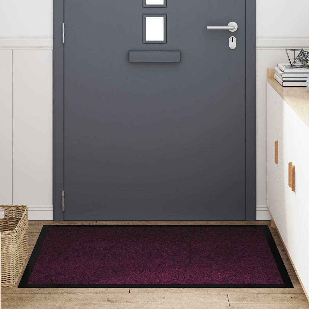 Door Mat Bordeaux 120 x 80 x 1.2 cm Teddy Fabric