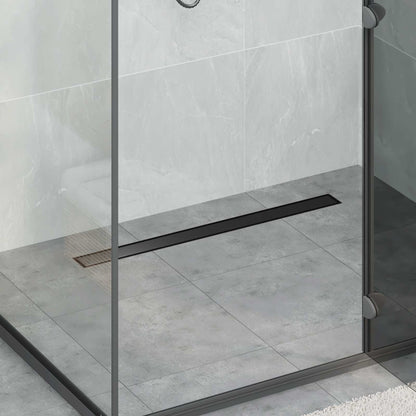 Shower Drain 2-in-1 with 360° Siphon Black 80 cm