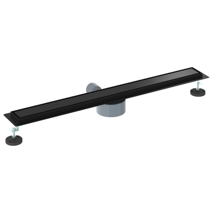 Shower Drain 2-in-1 with 360° Siphon Black 80 cm