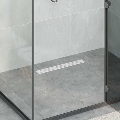 Shower Drain Line Design with 360° Siphon Silver 50 cm