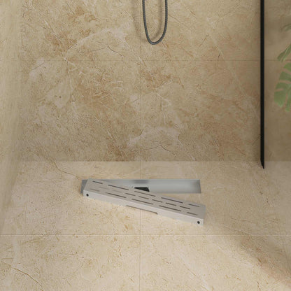 Shower Drain Line Design with 360° Siphon Silver 50 cm