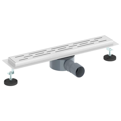 Shower Drain Line Design with 360° Siphon Silver 50 cm