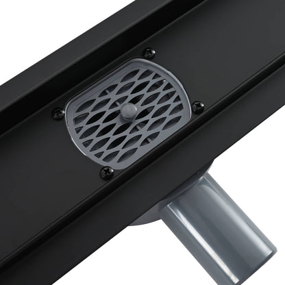 Shower Drain 2-in-1 with 360° Siphon Black 90 cm