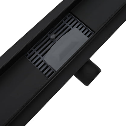 2 in 1 Shower Drain Black 100 cm Stainless Steel 304