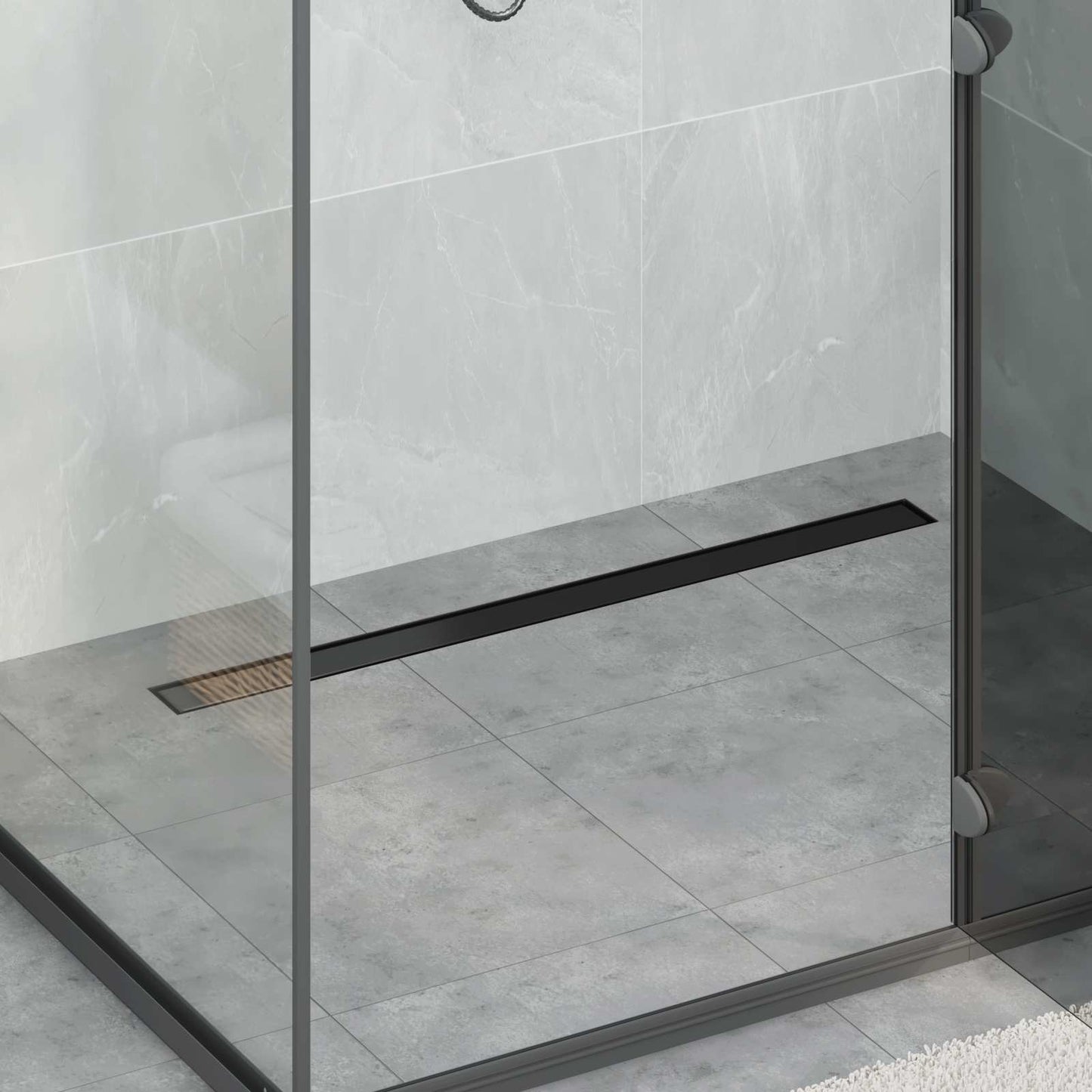 2 in 1 Shower Drain Black 100 cm Stainless Steel 304