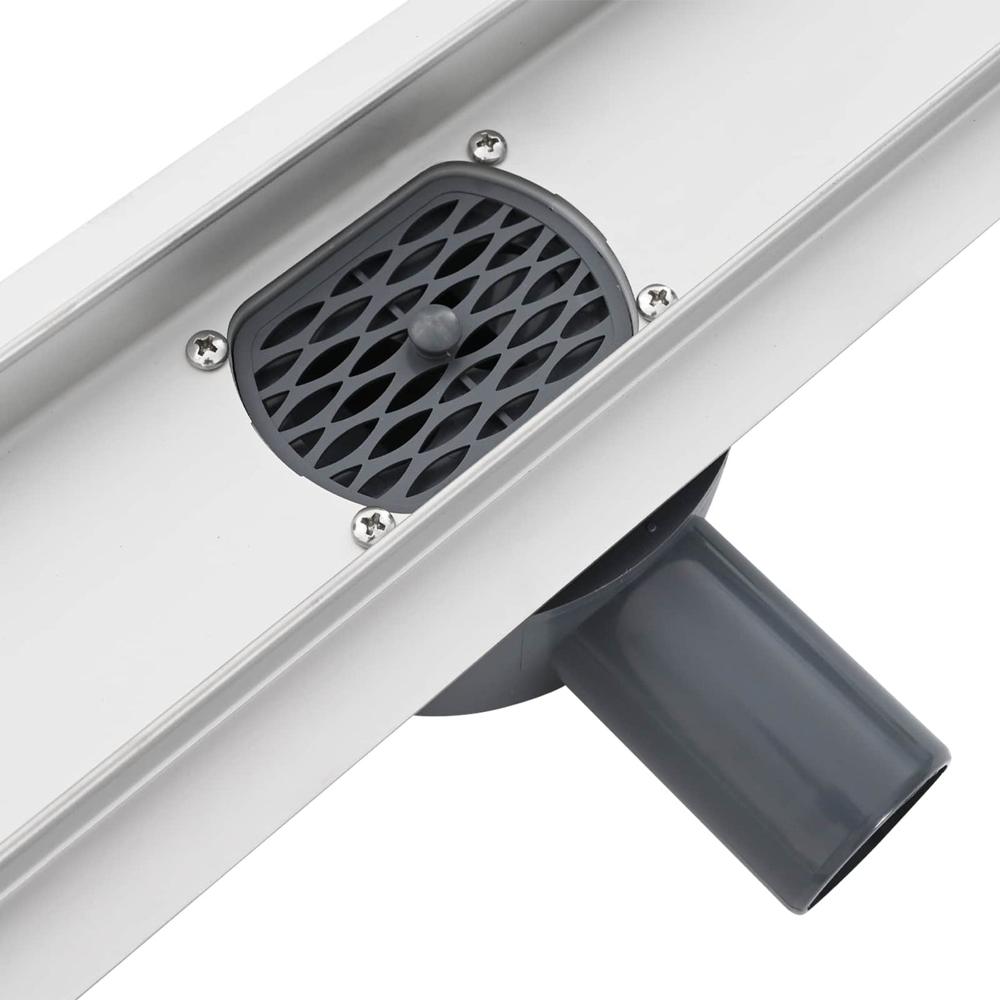 Shower Drain Glass Cover with 360° Siphon Black 100 cm