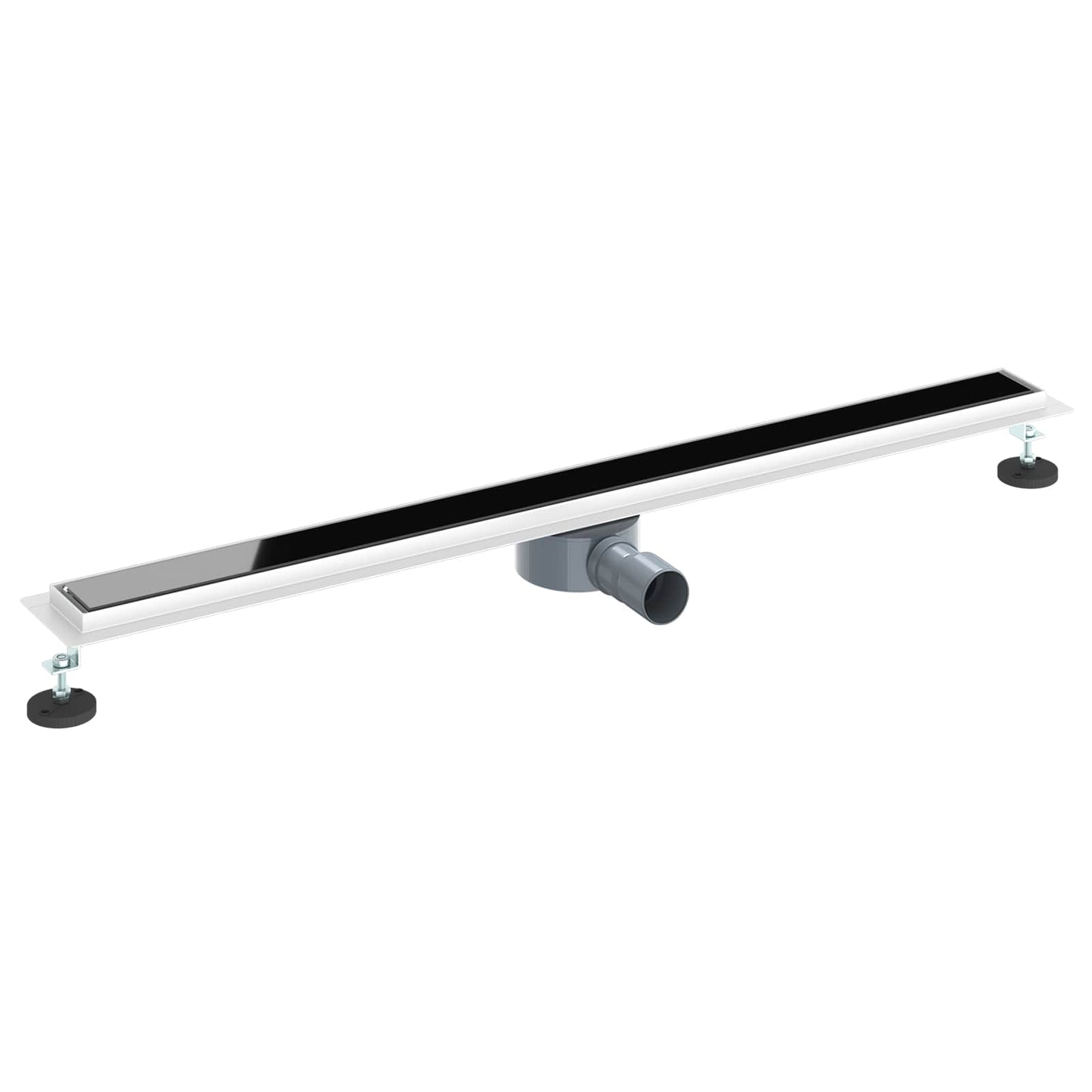Shower Drain Glass Cover with 360° Siphon Black 100 cm