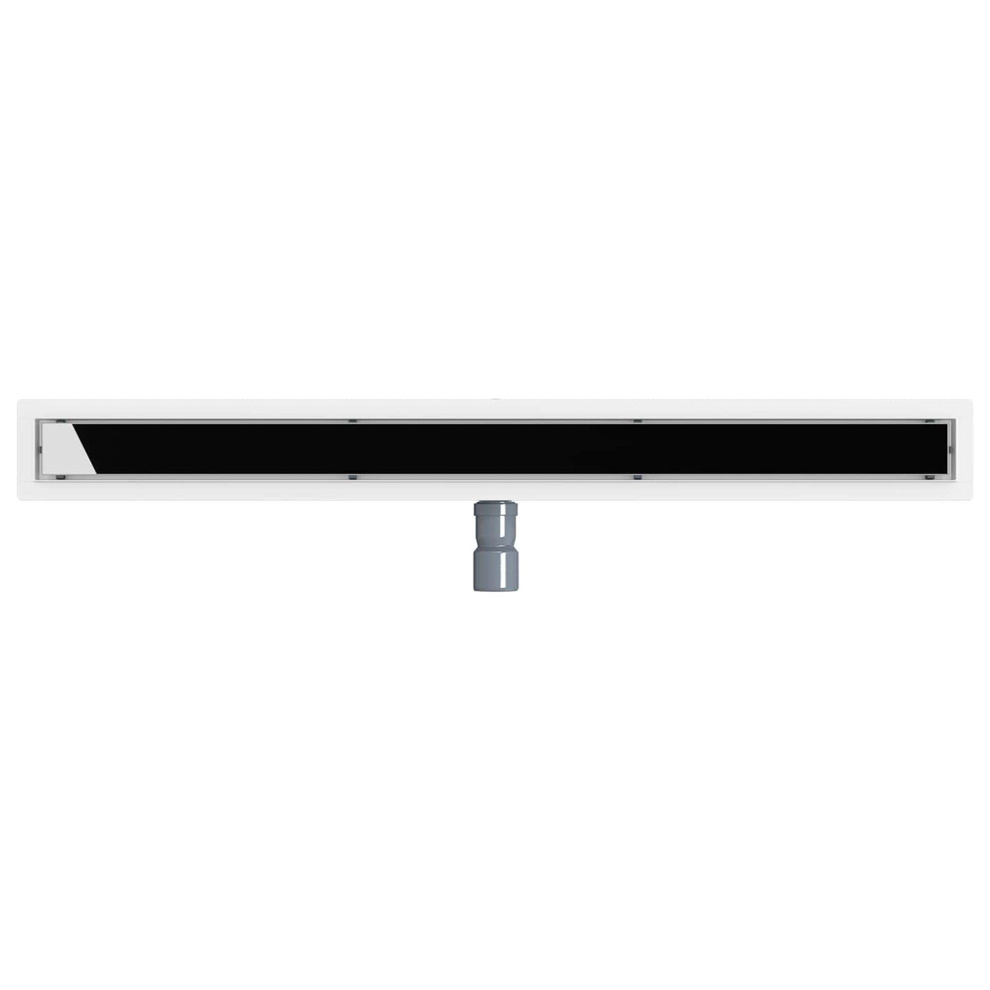 Shower Drain Glass Cover with 360° Siphon Black 100 cm