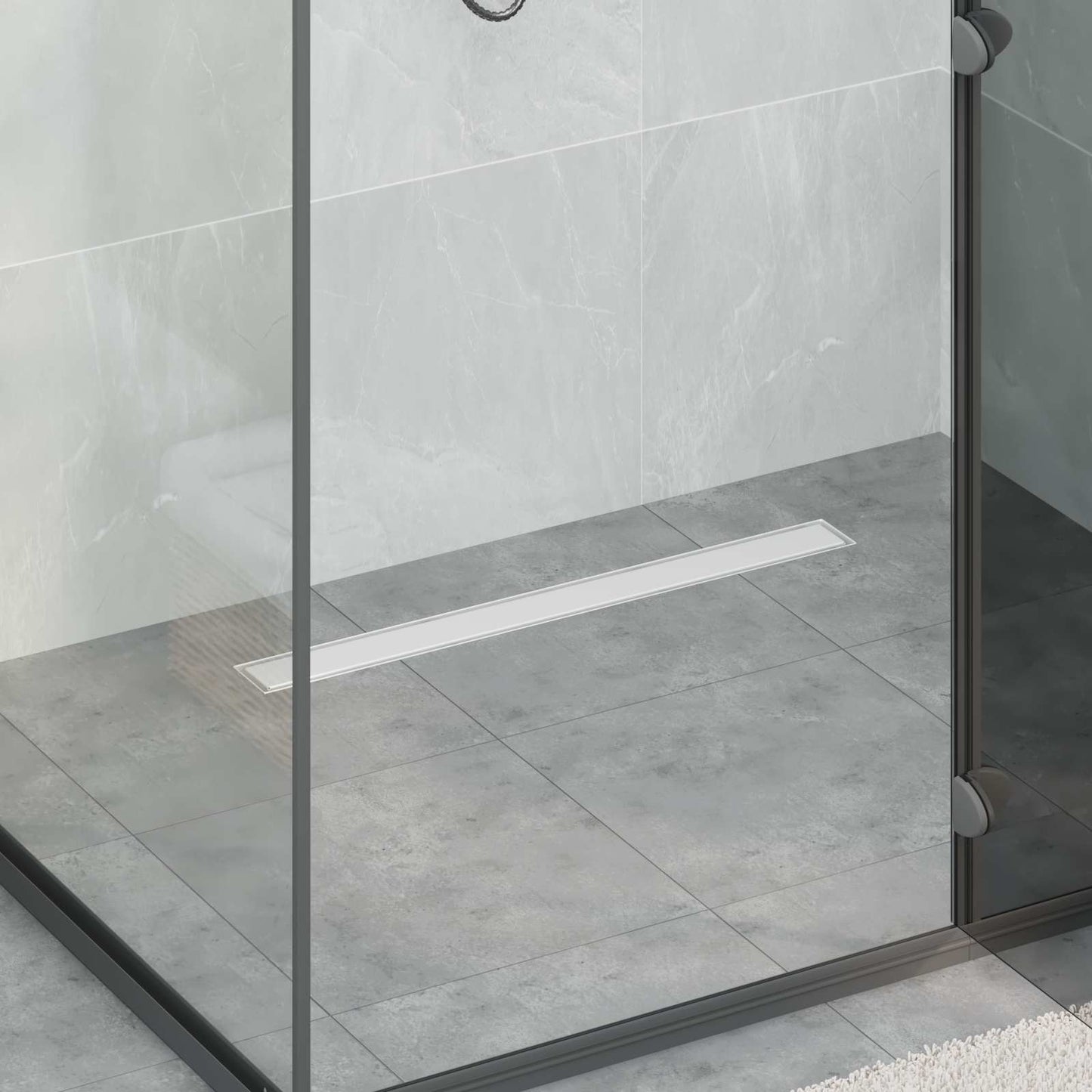 Shower Drain 2-in-1 with 360° Siphon Silver 70 cm