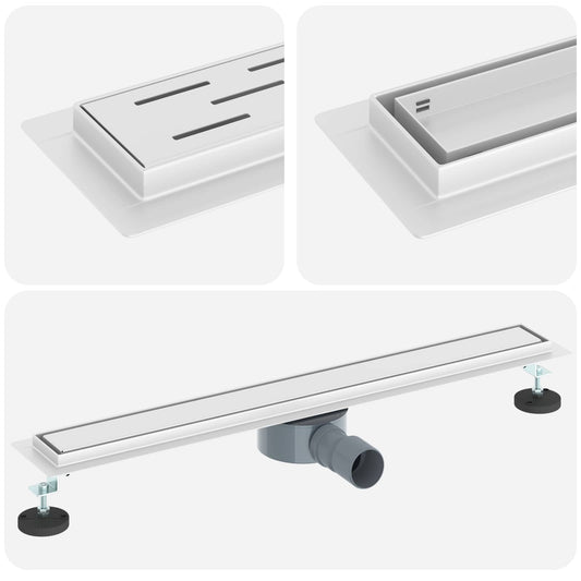 Shower Drain 2-in-1 with 360° Siphon Silver 70 cm