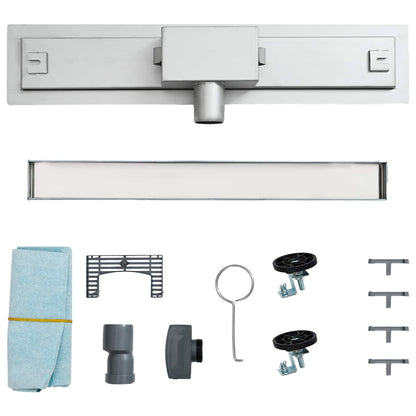 2 in 1 Shower Drain Silver 80 cm Stainless Steel 304