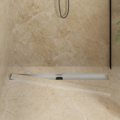 Shower Drain 2-in-1 with 360° Siphon Silver 100 cm