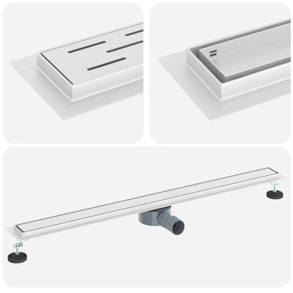 Shower Drain 2-in-1 with 360° Siphon Silver 100 cm