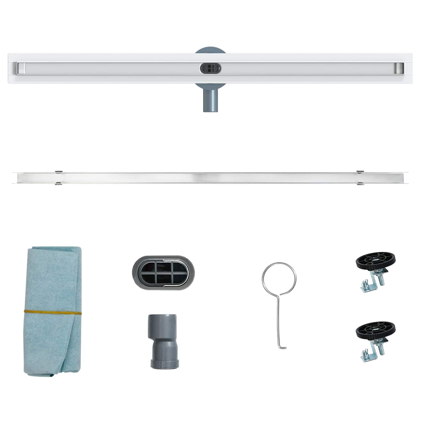360° Shower Drain with Slim Model Silver 90 cm