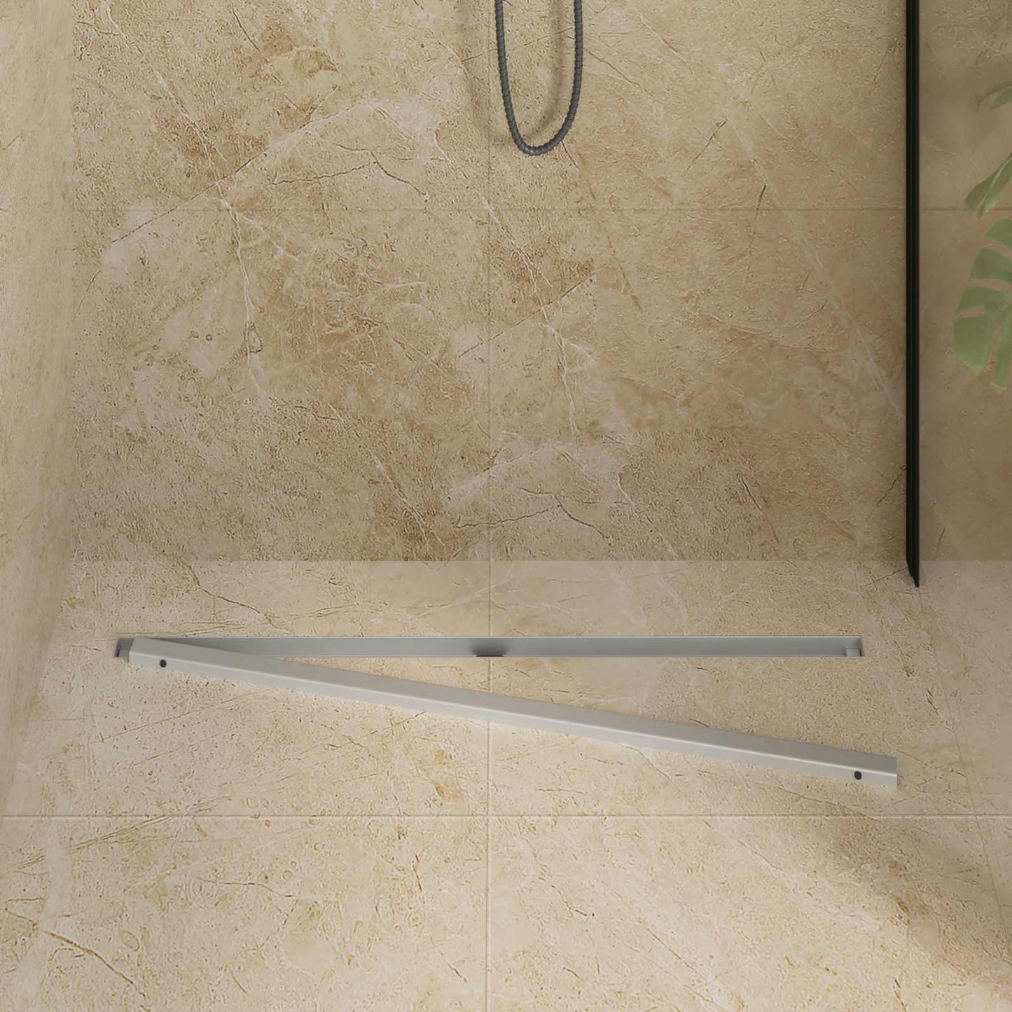 360° Shower Drain with Slim Model Silver 90 cm