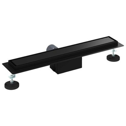 2 in 1 Shower Drain Black 60 cm Stainless Steel 304