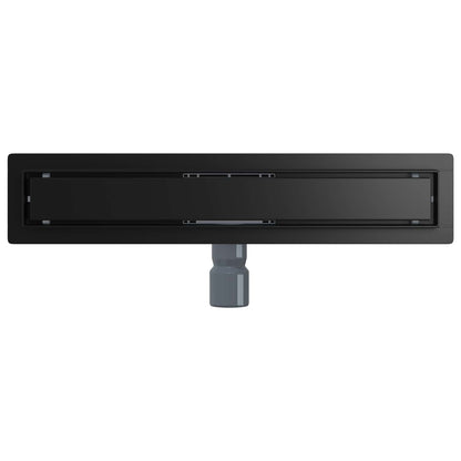 2 in 1 Shower Drain Black 60 cm Stainless Steel 304