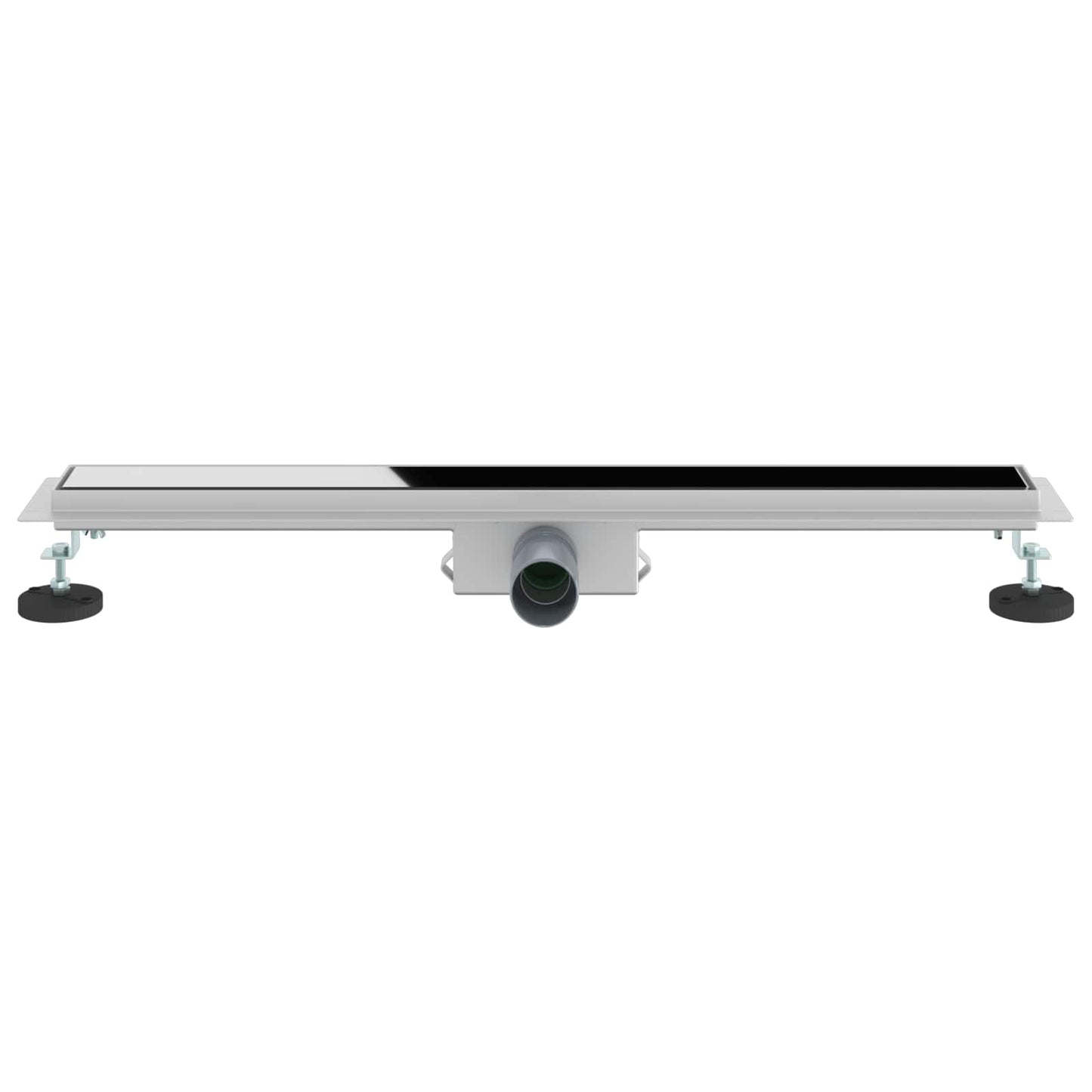 Shower Drain with Glass Cover Black 80 cm Stainless Steel 304