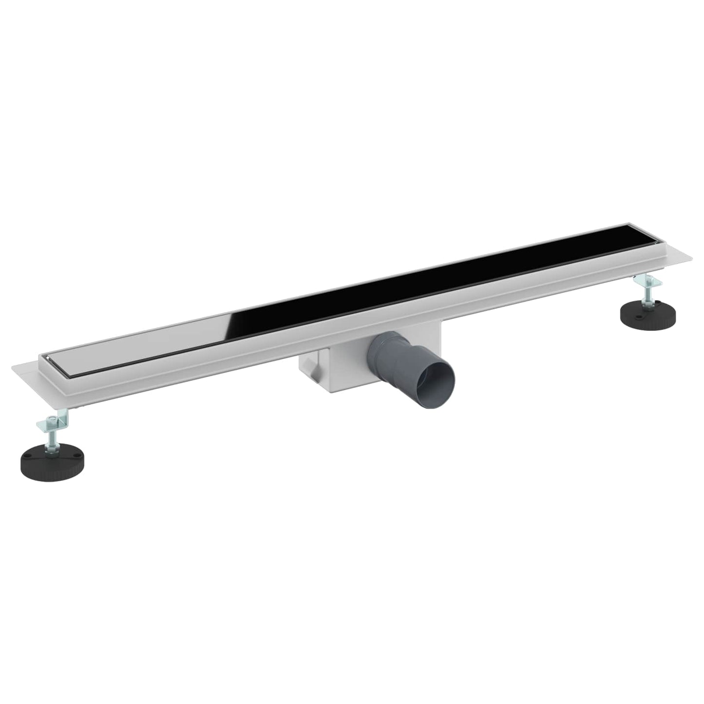 Shower Drain with Glass Cover Black 70 cm Stainless Steel 304