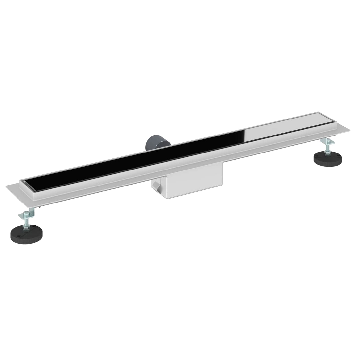 Shower Drain with Glass Cover Black 70 cm Stainless Steel 304
