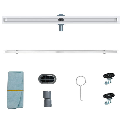 360° Shower Drain with Slim Model Silver 100 cm