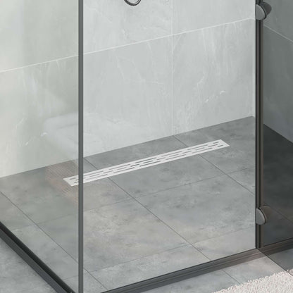 Shower Drain with Line Design Silver 70 cm Stainless Steel 304