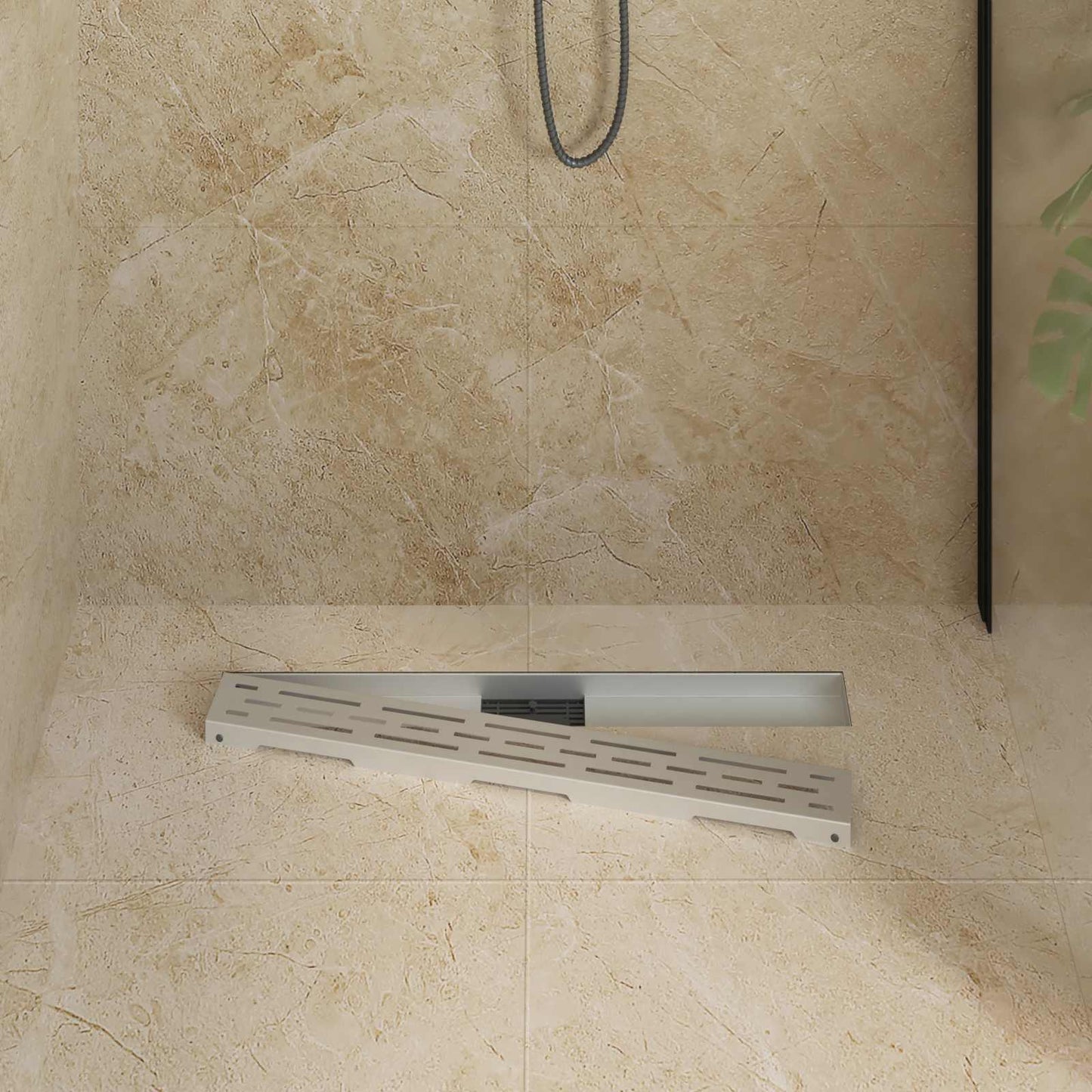 Shower Drain with Line Design Silver 70 cm Stainless Steel 304