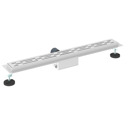 Shower Drain with Line Design Silver 70 cm Stainless Steel 304