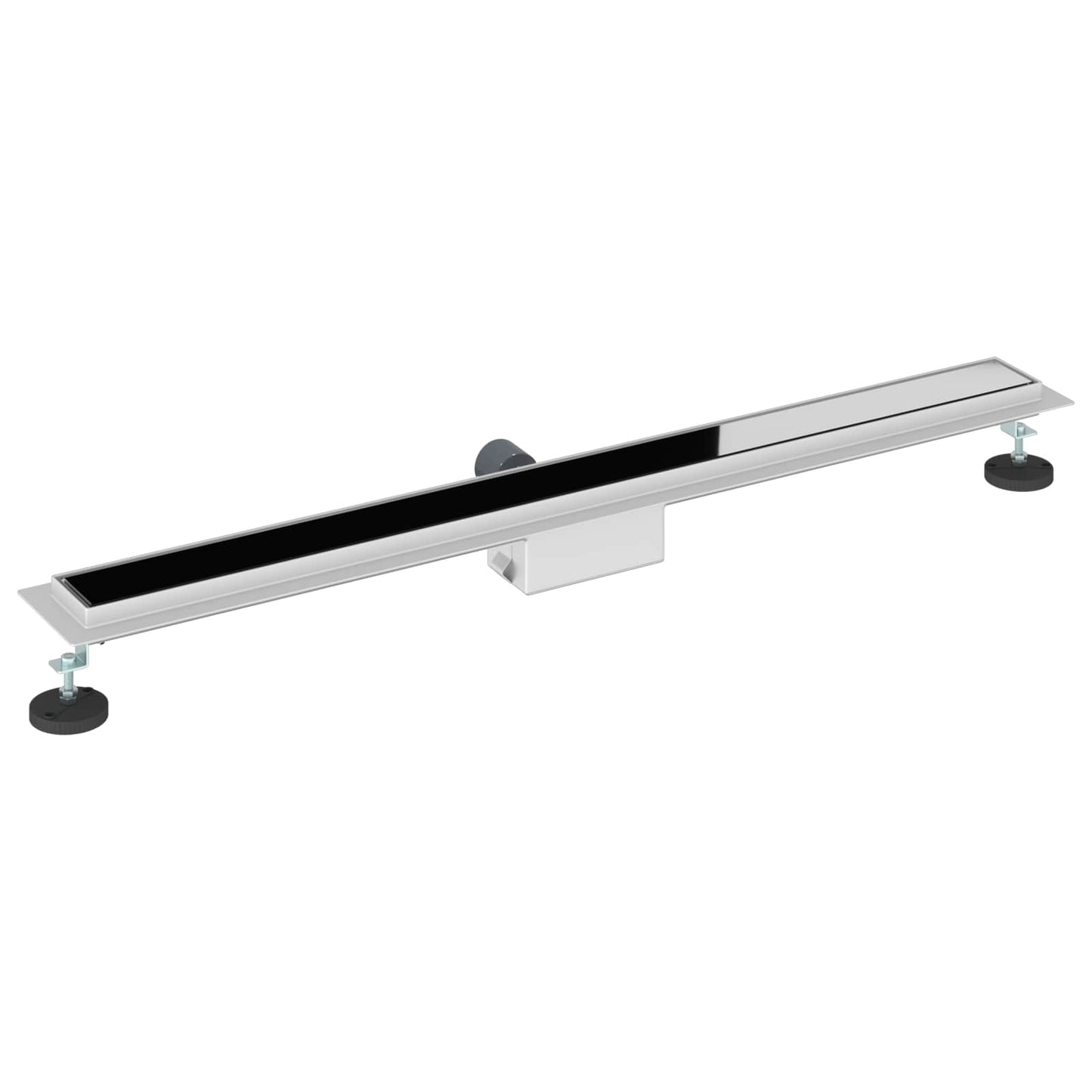 Shower Drain with Glass Cover Black 100 cm Stainless Steel 304