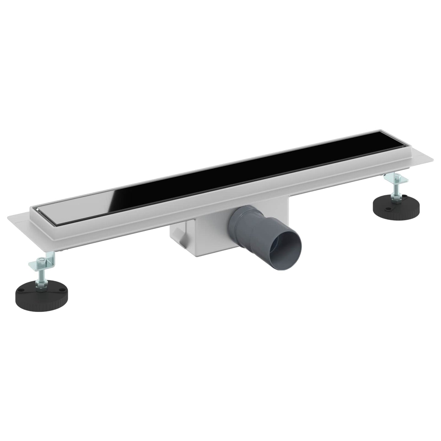 Shower Drain with Glass Cover Black 50 cm Stainless Steel 304