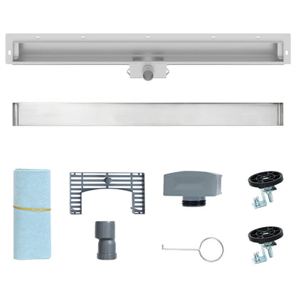 Wall Mounted Shower Drain Silver 90 cm Stainless Steel 304