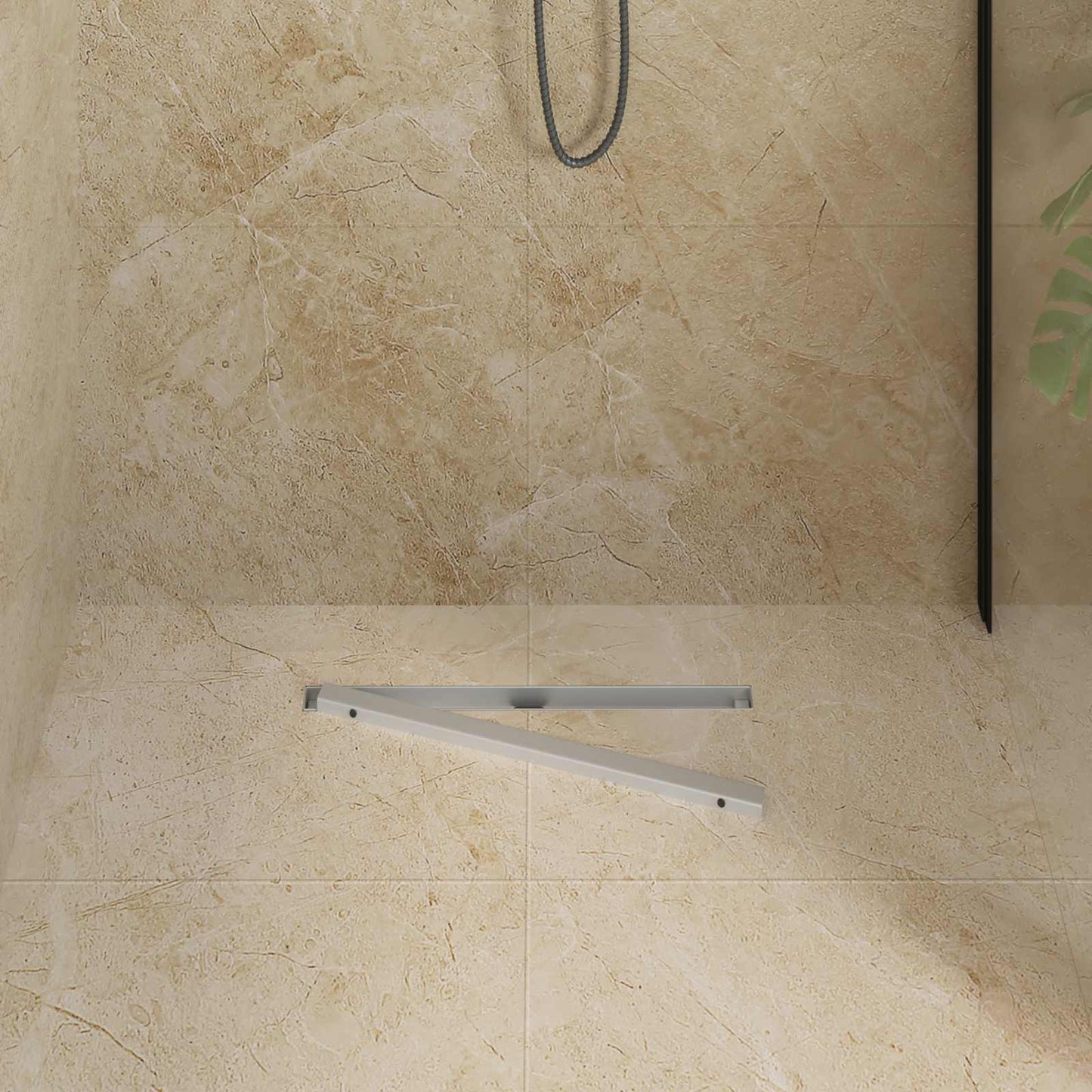 360° Shower Drain with Slim Model Silver 50 cm