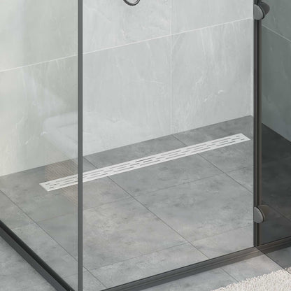 Shower Drain Line Design with 360° Siphon Silver 90 cm