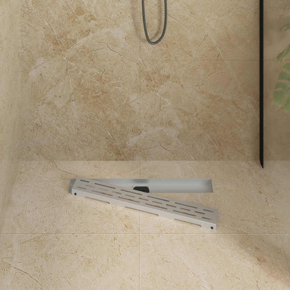 Shower Drain Line Design with 360° Siphon Silver 60 cm