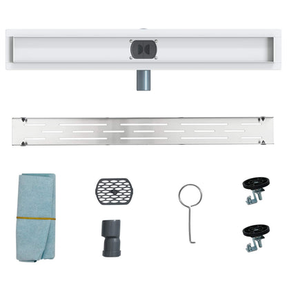 Shower Drain Line Design with 360° Siphon Silver 70 cm