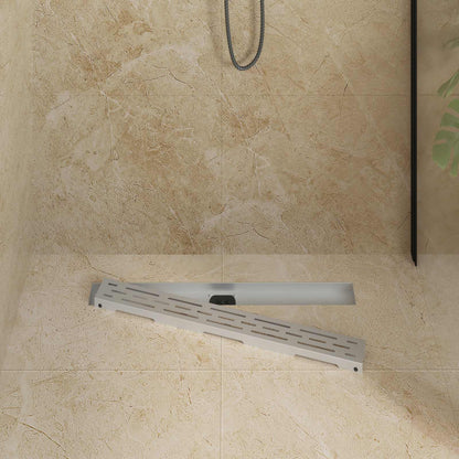 Shower Drain Line Design with 360° Siphon Silver 70 cm