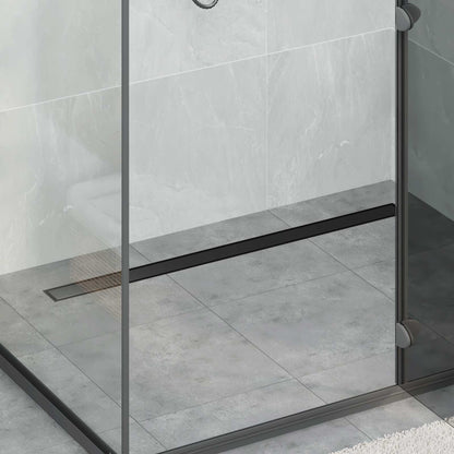 Shower Drain 2-in-1 with 360° Siphon Black 100 cm