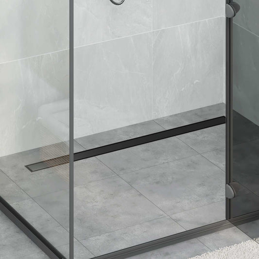 Shower Drain 2-in-1 with 360° Siphon Black 100 cm