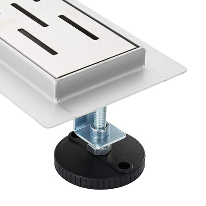 Shower Drain with Line Design Silver 100 cm Stainless Steel 304