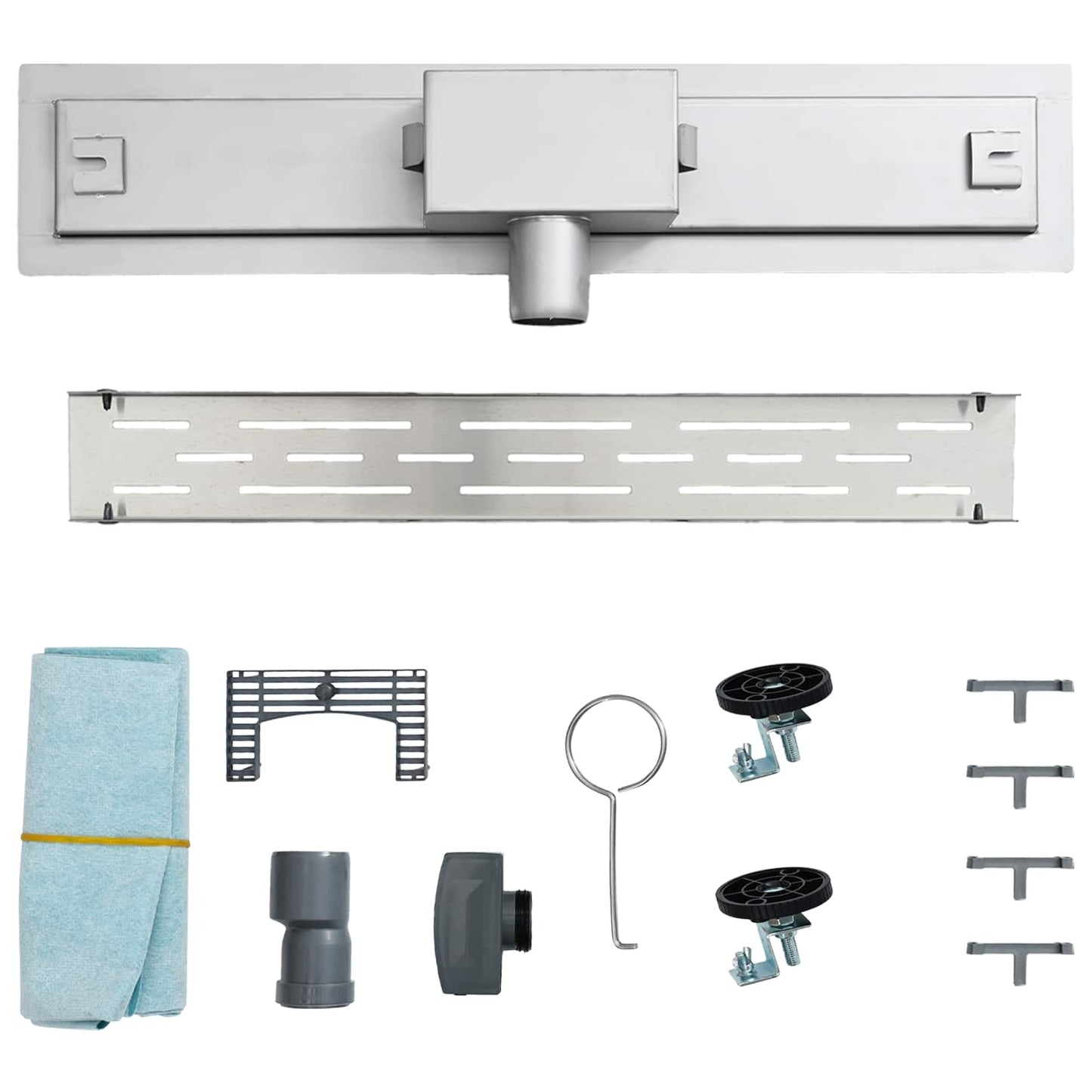 Shower Drain with Line Design Silver 100 cm Stainless Steel 304