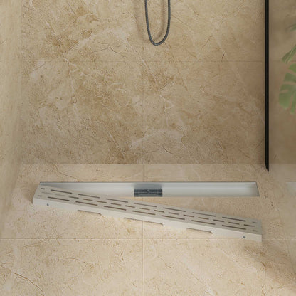 Shower Drain with Line Design Silver 100 cm Stainless Steel 304