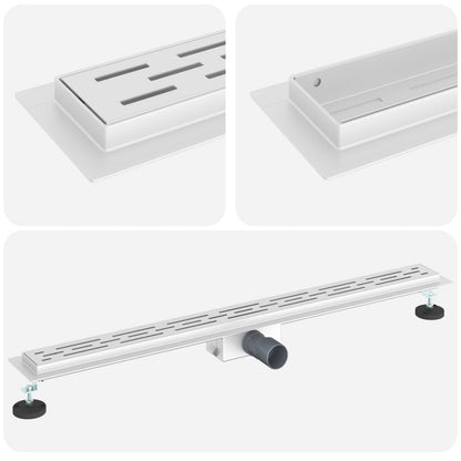 Shower Drain with Line Design Silver 100 cm Stainless Steel 304
