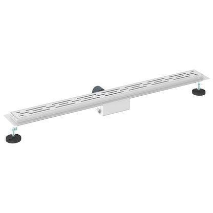 Shower Drain with Line Design Silver 100 cm Stainless Steel 304