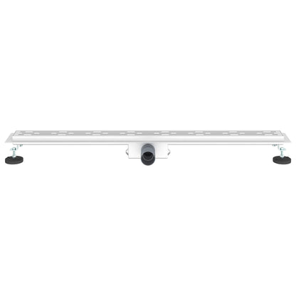 Shower Drain with Line Design Silver 100 cm Stainless Steel 304