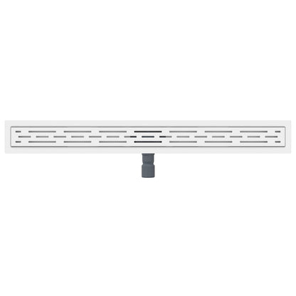 Shower Drain with Line Design Silver 100 cm Stainless Steel 304