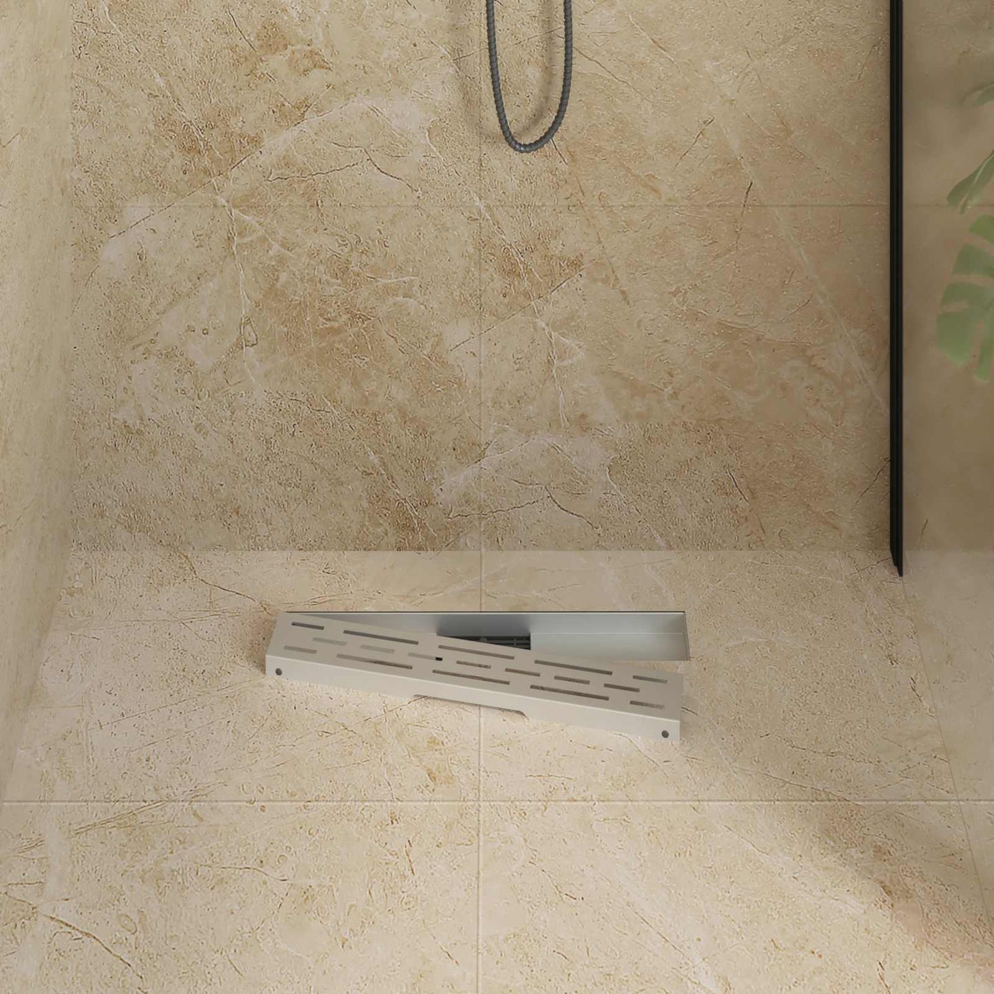 Shower Drain with Line Design Silver 60 cm Stainless Steel 304