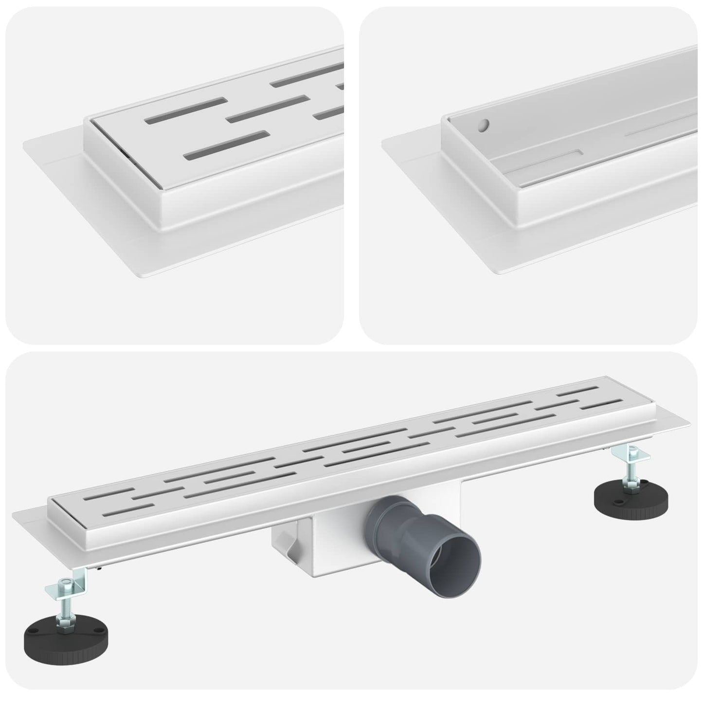 Shower Drain with Line Design Silver 60 cm Stainless Steel 304